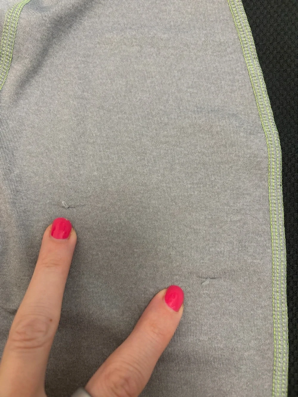 The North Face Men’s Gray Long-Sleeve Quarter-Zip with Neon Green Trim